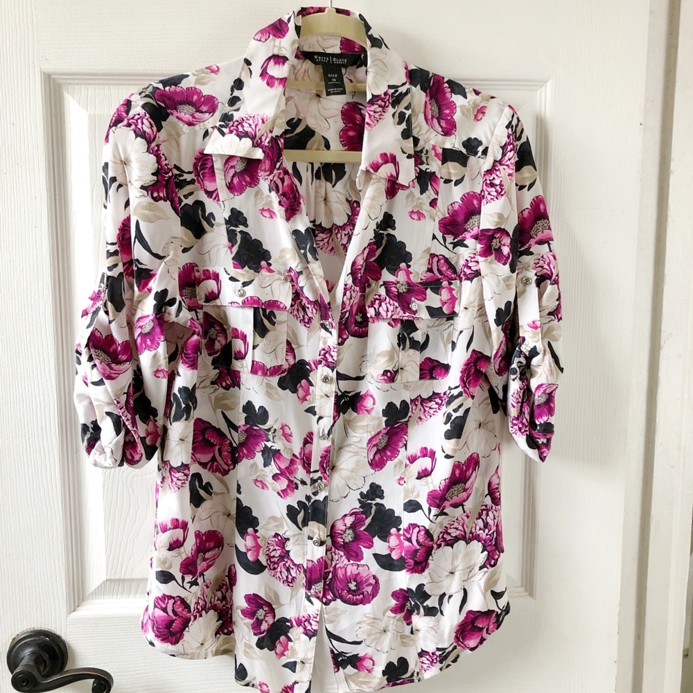 WHBM Silk Floral Blouse - LIKE NEW